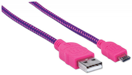 Manhattan Cable Micro-B USB de Alta Velocidad con recubrimiento textil Cable USB 2.0 USB A Micro-USB B Macho/Macho