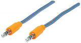 Manhattan Cable de audio con recubrimiento textil Cable 1 m 3,5mm Macho 3,5mm