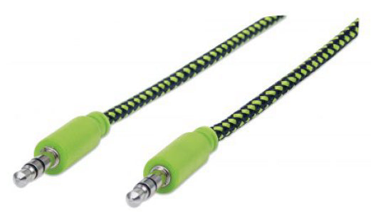 Manhattan 394130 cable de audio 1 m 3,5mm Negro, Verde