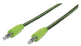 Manhattan 394130 cable de audio 1 m 3,5mm Negro, Verde
