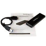 StarTech.com Caja USB 3.0 (5Gbps) a SSD M.2 de Aluminio con UASP - Negro - SATA NGFF M.2 con B Key y B+M Key - Caja Port