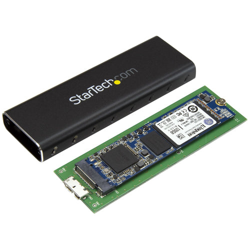 StarTech.com Caja USB 3.0 (5Gbps) a SSD M.2 de Aluminio con UASP - Negro - SATA NGFF M.2 con B Key y B+M Key - Caja Port