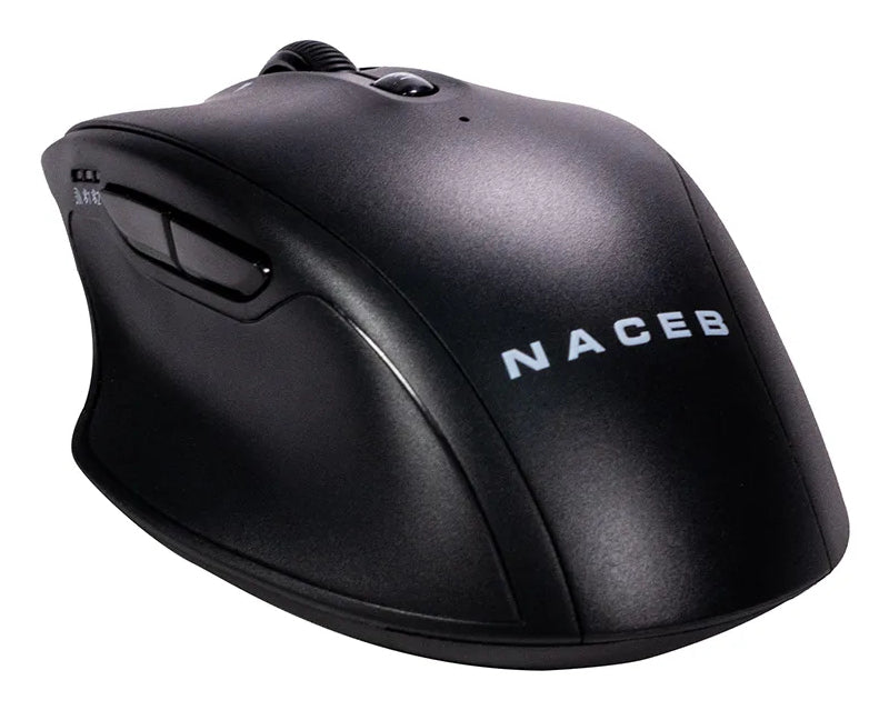 Naceb Technology Na-0139 ratón Diestro RF inalámbrico 1600 DPI, Negro, Na-0139N