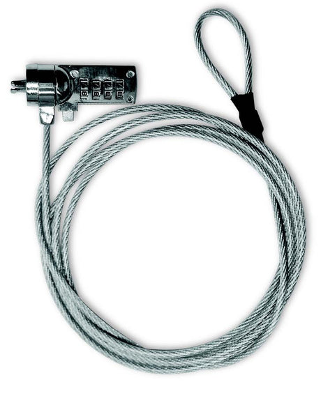 Xtech XTA-110 cable antirrobo Plata 1.8 m, Cerradura con combinación, PVC, Zinc de acero