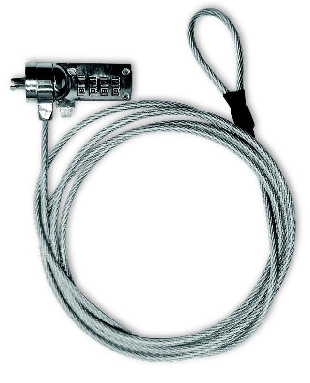 Xtech XTA-110 cable antirrobo Plata 1.8 m, Cerradura con combinación, PVC, Zinc de acero