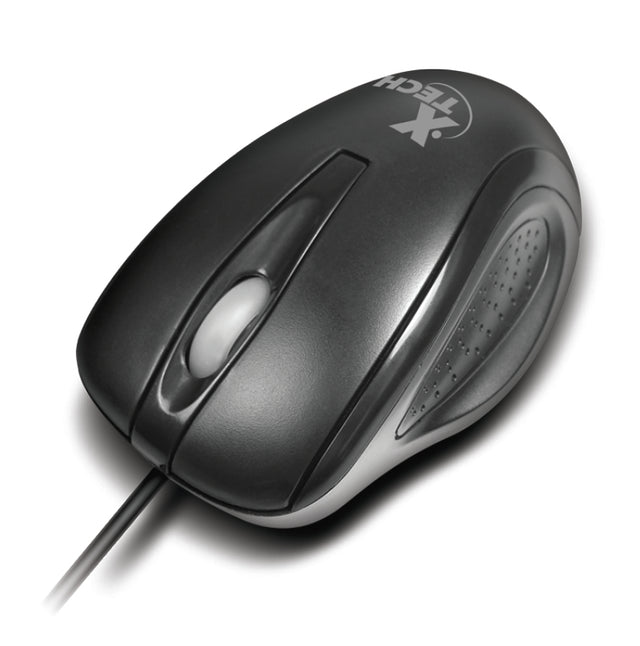 Xtech XTM-175 ratón Oficina Ambidiestro USB tipo A Óptico 1000 DPI, Negro