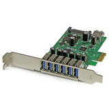 StarTech.com Adaptador tarjeta PCI Express de 7 puertos USB 3.0 con perfil bajo o completo tarjetas y adaptadores de interfaz PCIe SATA, USB 3.2 Gen 1 (3.1 Gen 1) Full-height / Low-profile 6