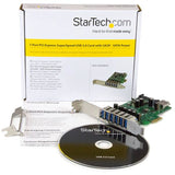 StarTech.com Adaptador tarjeta PCI Express de 7 puertos USB 3.0 con perfil bajo o completo tarjetas y adaptadores de interfaz PCIe SATA, USB 3.2 Gen 1 (3.1 Gen 1) Full-height / Low-profile 6
