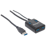 Manhattan Hub USB 3.0 de Supervelocidad hubs de interfaz USB 3.2 Gen 1 (3.1 Gen 1) Type-A USB 3.2 Gen 1 (3.1 Gen 1) Type-A 4 4