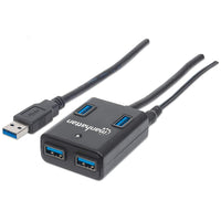 Manhattan Hub USB 3.0 de Supervelocidad hubs de interfaz USB 3.2 Gen 1 (3.1 Gen 1) Type-A USB 3.2 Gen 1 (3.1 Gen 1) Type-A 4 4