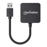 Manhattan Hub USB-A de 4 puertos, 4x USB-A, 5 Gbps (USB 3.0), Funciona por USB (sin fuente externa). Carga rápida: 1 pue
