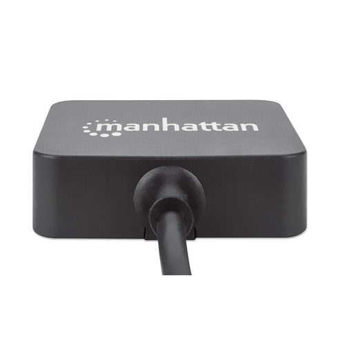 Manhattan Hub USB-A de 4 puertos, 4x USB-A, 5 Gbps (USB 3.0), Funciona por USB (sin fuente externa). Carga rápida: 1 pue