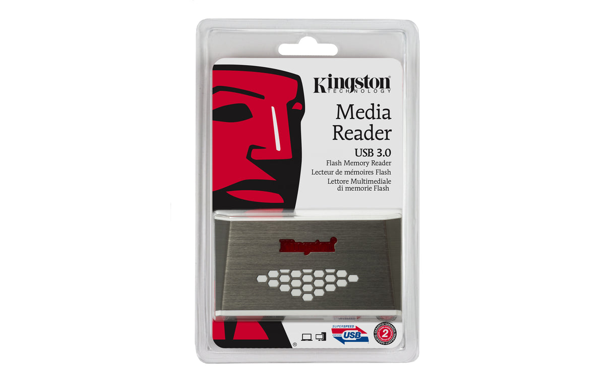 Kingston Technology USB 3.0 High-Speed Media Reader lector de tarjetas 5000 Mbit/s Gris, Blanco USB 3.2 Gen 1 (3.1 Gen 1) 1