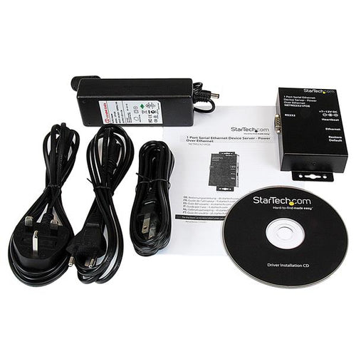 StarTech.com Servidor de Dispositivos Serie de 1 Puerto RS232 con Power over Ethernet PoE - Conversor Serial a Red IP Se
