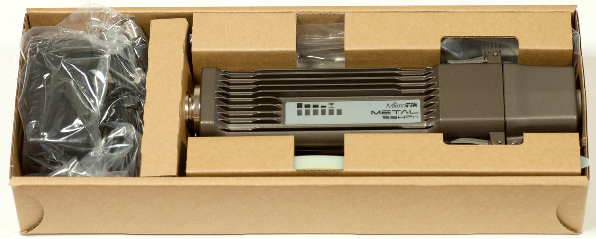 RBMetal5SHPn, 64MB RAM 1 Eth 31 dBm 5Ghz 400Mhz CPU