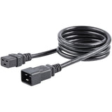 StarTech.com Cable de 1,8m de Extensión de Alimentación, Cable de Extensión IEC 320 C19 a IEC 320 C20 Negro, 15A 250V, 14AWG, Cable Alargador de Corriente de Servicio Pesado, UL Cable Negro Macho Hembra 1,8 m