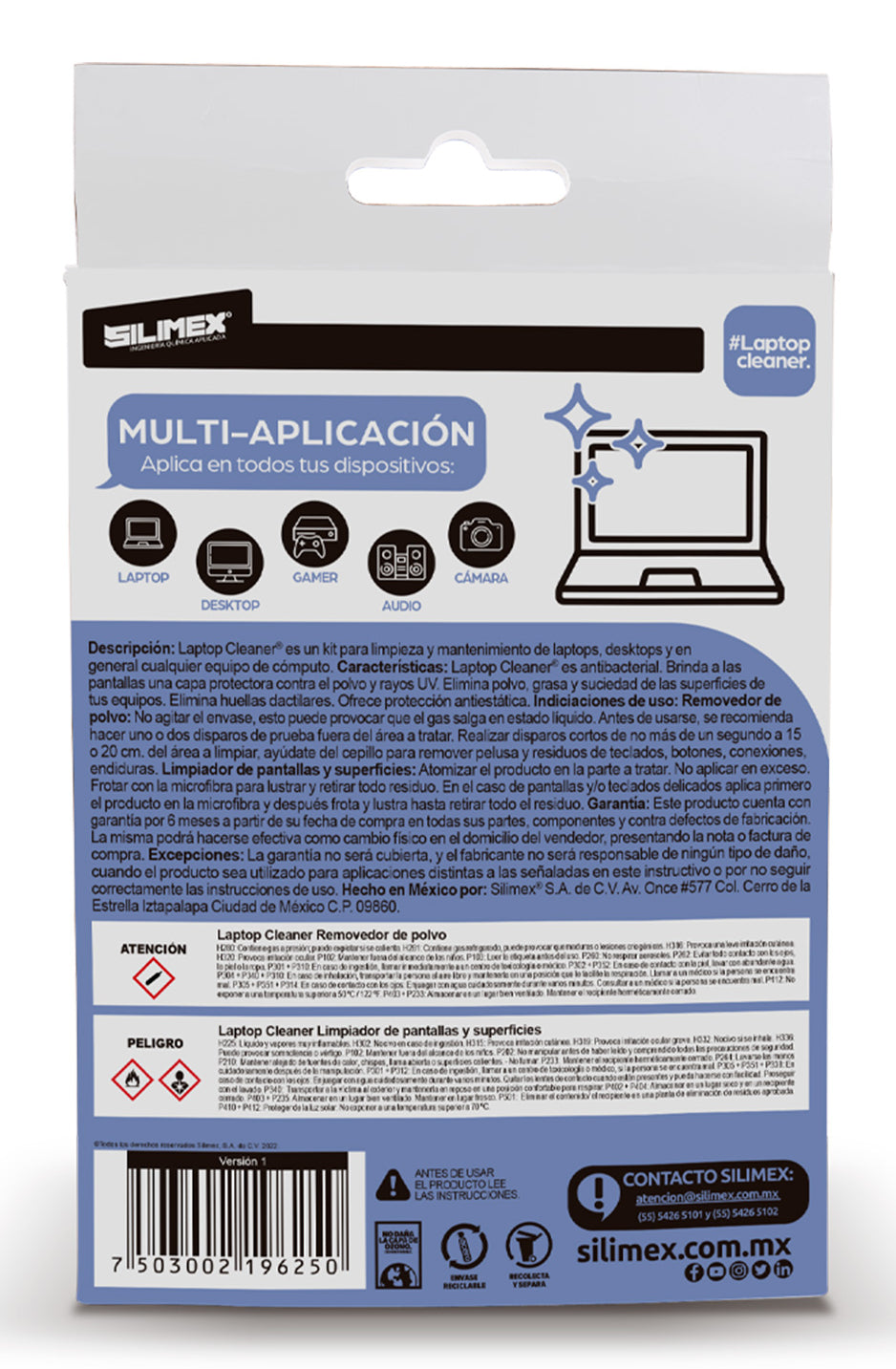 SILIMEX LAPTOPCLEANER KIT DE LIMPIEZA P/ LAPTOP CON CEPILLO Y MICROFIBRA