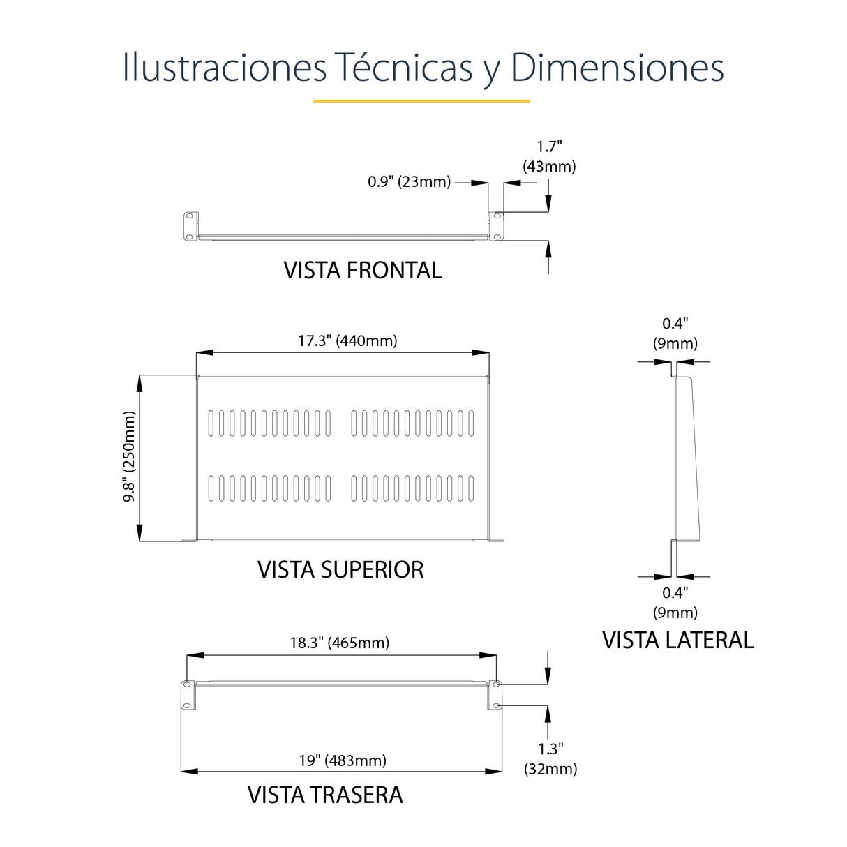 StarTech.com Bandeja Estante Ventilado de 1U para Armario Rack de Servidores de 19 Pulgadas - de 10 Pulgadas (254mm) de Profundidad - Acero de Servicio Pesado - Capacidad de 20kg - Negro Rack Cajón metálico para rack Negro Acero 20 kg