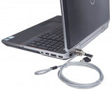 Manhattan Candado para portátil (Kensington) con 2 llaves, compatible con ranura Kensington estándar, cable de 1,5 m, antirrobo, cable de acero con funda PVC transparente, garantía de por vida Cable Plata Portátil 2 llaves PVC, Acero