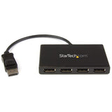 StarTech.com Hub MST de 4 Puertos DisplayPort 1.2 - Divisor Splitter DP de 4 Monitores - Adaptador DP a 4x DisplayPort 1