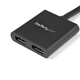 StarTech.com Splitter Multiplicador Mini DP a 2 puertos DisplayPort - Hub MST Divisores de vídeo 2 Mini DisplayPort 3840