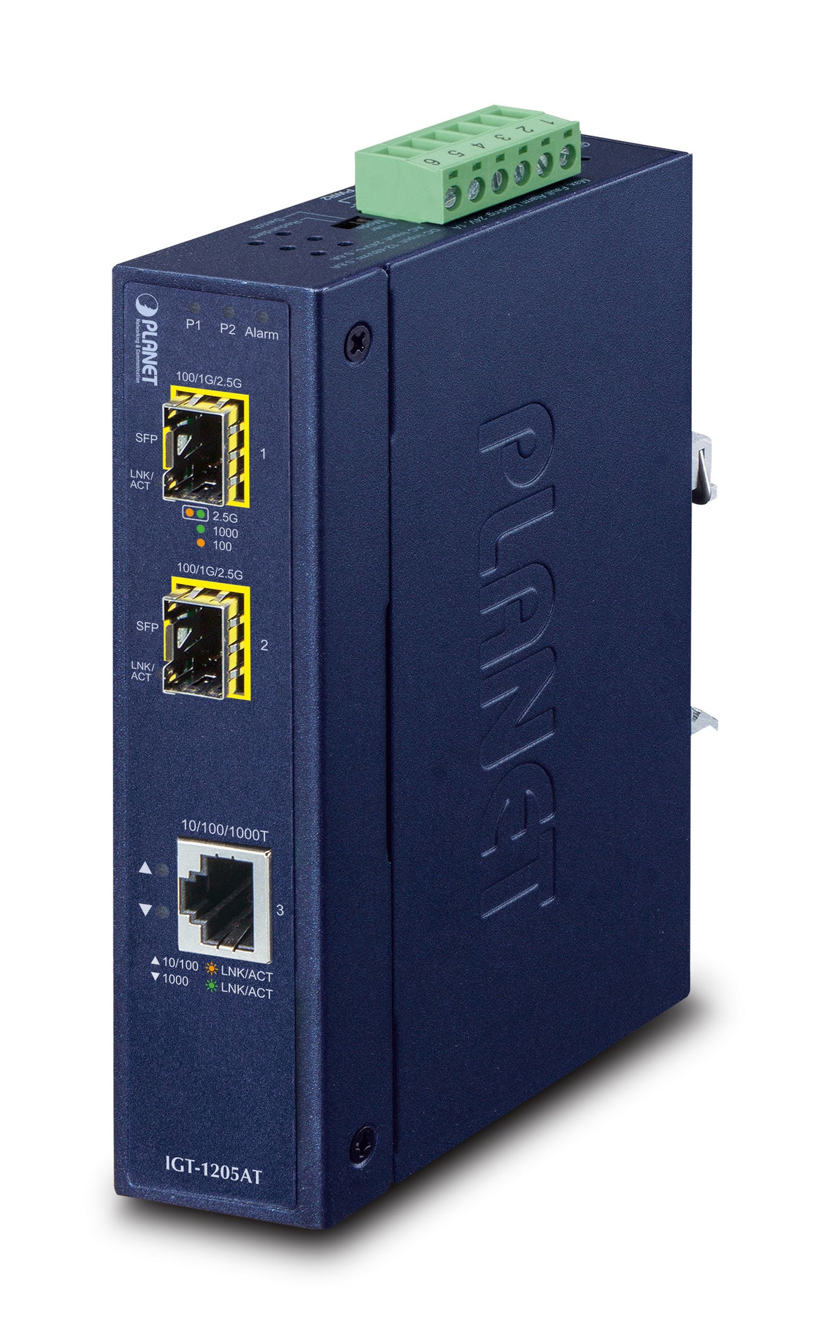 PLANET IGT-1205AT convertidor de medio 1000 Mbit/s Azul