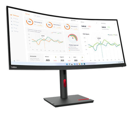 Lenovo ThinkVision T34w-30 Monitor 86,4 cm (34") 3440 x 1440 Pixeles Wide Quad HD W-LED Negro