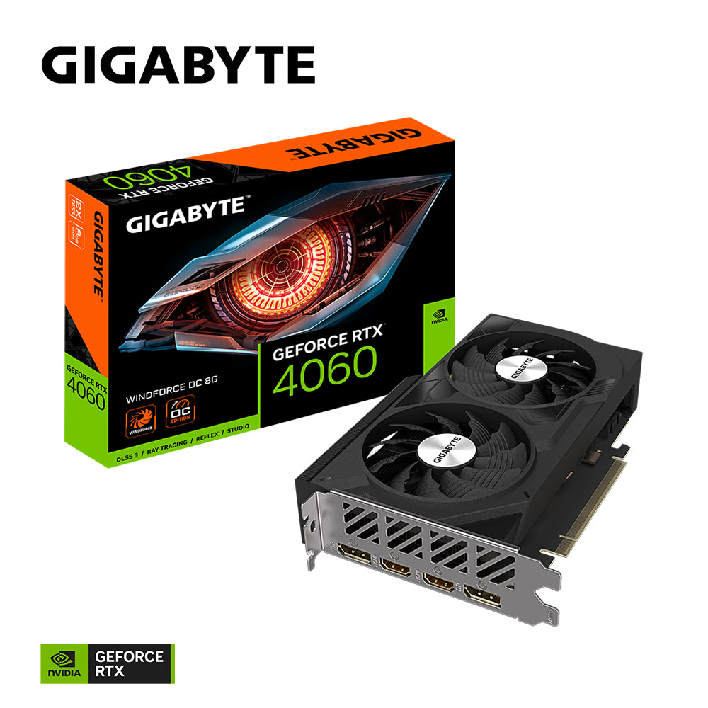 GIGABYTE GeForce RTX 4060 WINDFORCE OC 8G tarjetas gráficas Si 3072 NVIDIA GeForce RTX 4060