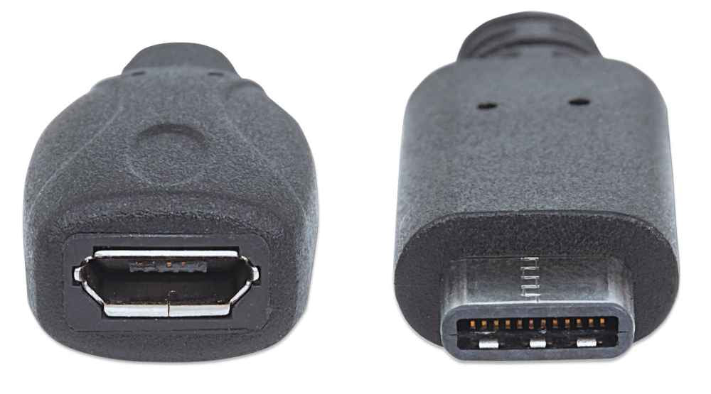 Manhattan Cable de Alta Velocidad USB C a micro-B H, Macho/Hembra, Negro