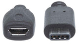 Manhattan Cable de Alta Velocidad USB C a micro-B H, Macho/Hembra, Negro