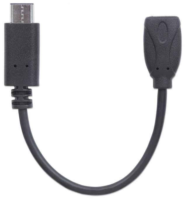 Manhattan Cable de Alta Velocidad USB C a micro-B H, Macho/Hembra, Negro