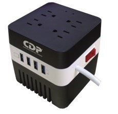 CDP RU-AVR604 600VA/300W AVR, 4 Salidas, 175 julios, 4 Puertos USB, 120 Vac Regulador de Voltaje 120 V 50/60 Hz 6 A 120 V