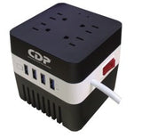 CDP RU-AVR604 600VA/300W AVR, 4 Salidas, 175 julios, 4 Puertos USB, 120 Vac Regulador de Voltaje 120 V 50/60 Hz 6 A 120 V