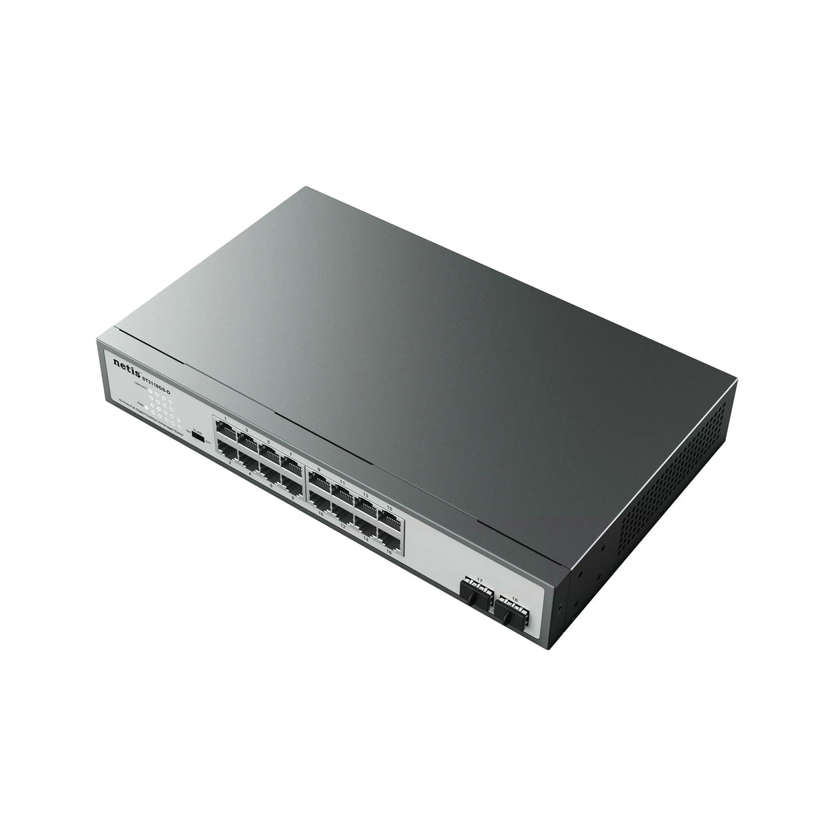 Netis System 18 Port Gigabit Ethernet Switch No administrado Gigabit Ethernet (10/100/1000) Gris, Bidireccional completo
