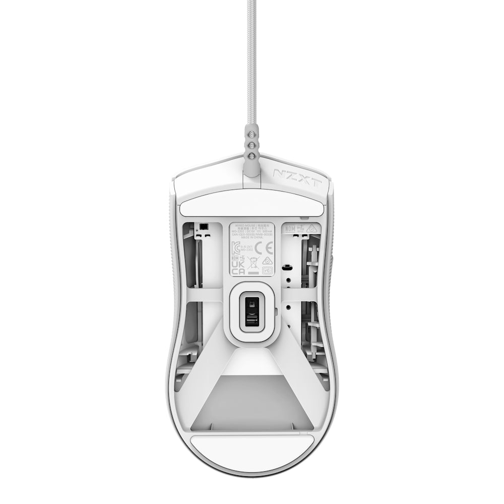 NZXT Lift 2 Symm ratón Juego Diestro USB tipo A Óptico 26000 DPI, Blanco