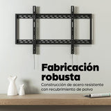 Manhattan Soporte de pared para TV/monitores (Fijo), pantallas 60"–100", Compatibilidad VESA: de 200x200 a 900x600 mm (verifique las dimensiones de los cuatro orificios de montaje traseros), carga máxima 50 kg, negro Monitor negro