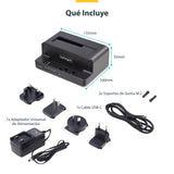 StarTech.com Clonador NVMe M.2 a SATA de 2.5/3.5 - Dock Duplicador Autónomo de 2 Bahías para SSD - Bidireccional NVMe a