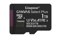Kingston Technology 1TB micSDXC Canvas Select Plus Gen3 150R A1 (Adaptador de SD no incluido) Memorias flash 1 TB MicroS
