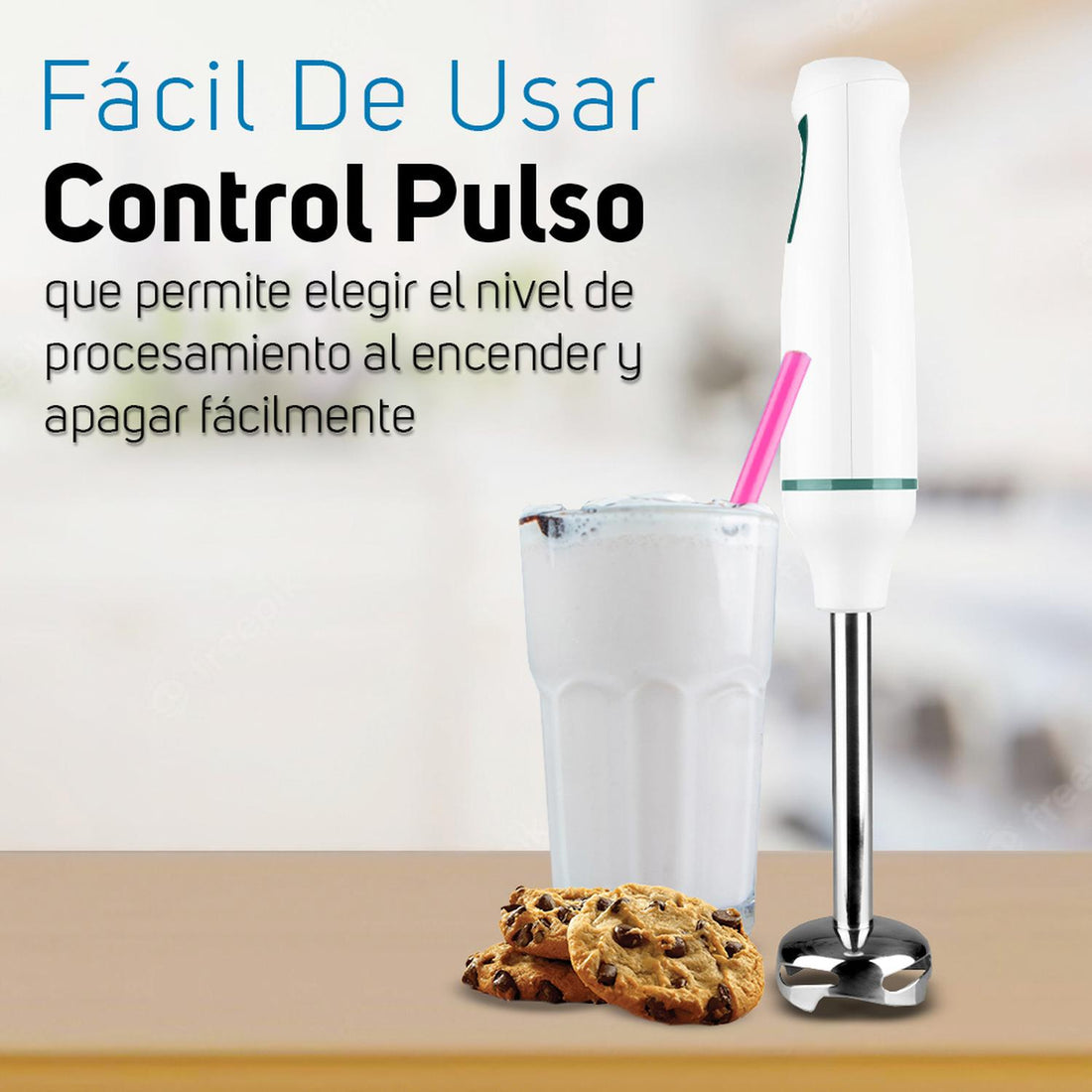 Taurus M91607600 licuadora Batidora de inmersión 500 W Blanco, Función de pulso