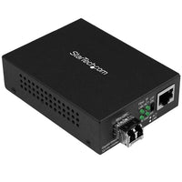 StarTech.com Conversor Compacto de Medios Ethernet Gigabit a Fibra Multimodo LC - 550m convertidores de red 1000 Mbit/s 1000Base-T, 100Base-TX, 10Base-T 1000Base-LX, 1000Base-SX Gigabit Ethernet