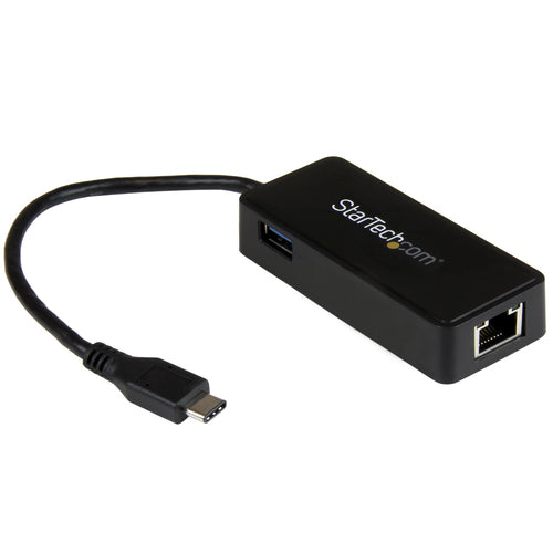 StarTech.com Adaptador de Red Gigabit USB-C con Puerto USB Extra - Negro Tarjetas de red Alámbrico USB 5000 Mbit/s