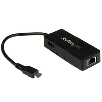 StarTech.com Adaptador de Red Gigabit USB-C con Puerto USB Extra - Negro Tarjetas de red Alámbrico USB 5000 Mbit/s
