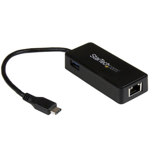 StarTech.com Adaptador de Red Gigabit USB-C con Puerto USB Extra - Negro Tarjetas de red Alámbrico USB 5000 Mbit/s