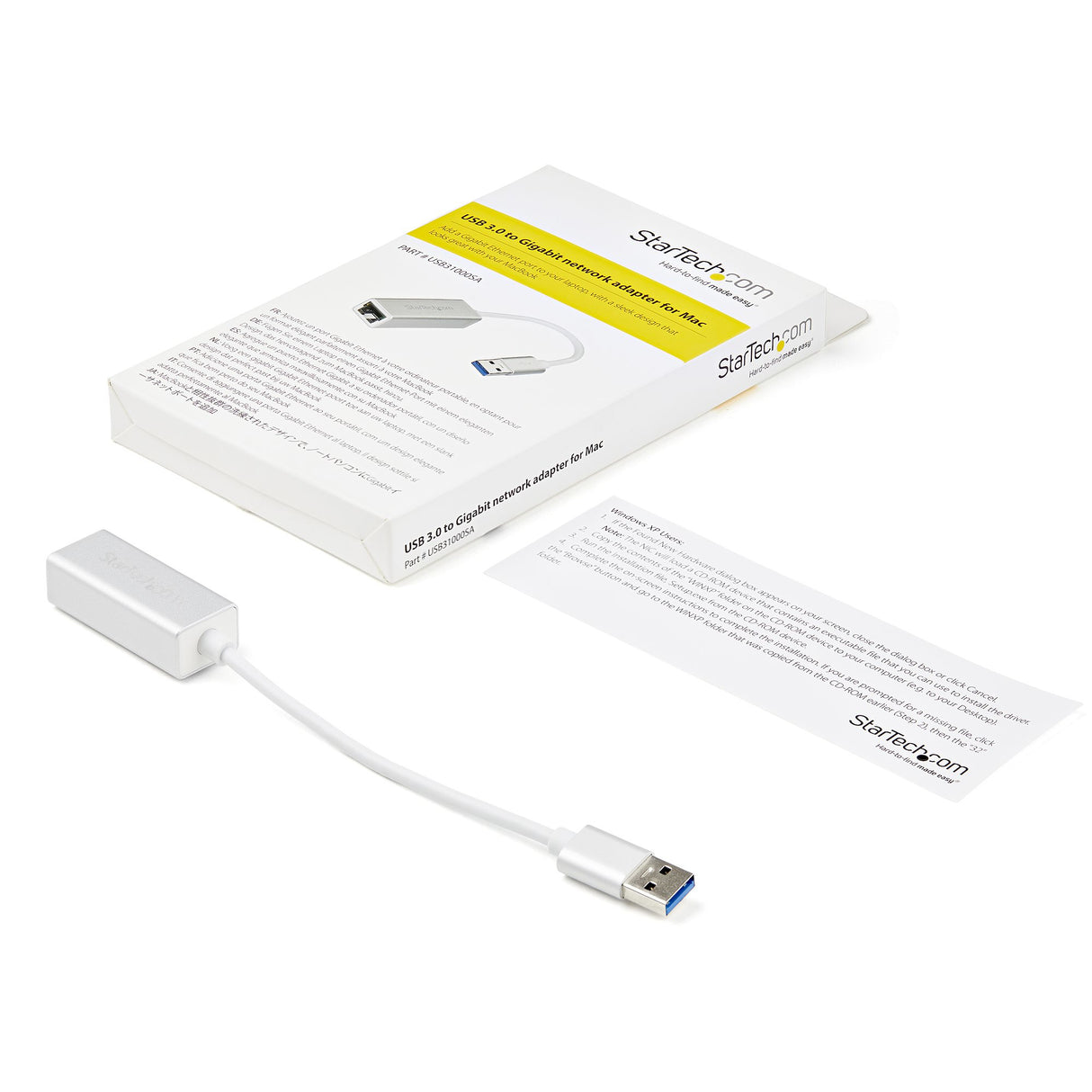 StarTech.com Adaptador de Red Ethernet Gigabit Externo USB 3.0 - Plateado tarjetas de red Alámbrico USB Ethernet 1