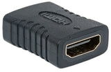 Manhattan Acoplador/conector HDMI recto, 4K@60 Hz, apto para TODOS los usos 4K y 1080p/HD, une 2 cables HDMI de hasta 5 m por lado, hembra/hembra, negro, Ultra HD 4K×2K, garantía de por vida, equivalente a GCHDMIFF Cable HDMI HDMI Hembra Hembra