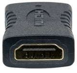 Manhattan Acoplador/conector HDMI recto, 4K@60 Hz, apto para TODOS los usos 4K y 1080p/HD, une 2 cables HDMI de hasta 5 m por lado, hembra/hembra, negro, Ultra HD 4K×2K, garantía de por vida, equivalente a GCHDMIFF Cable HDMI HDMI Hembra Hembra