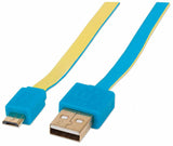 Manhattan Cable plano de Alta Velocidad Micro-B USB Cable USB 2.0 USB A Micro-USB B Macho/Macho