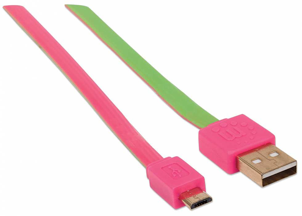 Manhattan Cable plano de Alta Velocidad Micro-B USB Cable USB 2.0 USB A Micro-USB B Macho/Macho