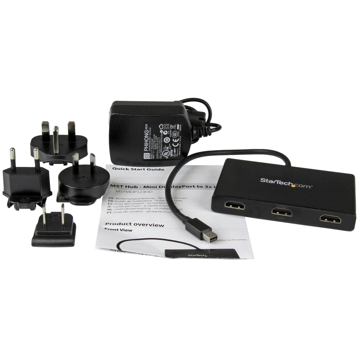 StarTech.com Concentrador MST - Mini DisplayPort a 3x HDMI divisores de vídeo Mini DisplayPort 3x HDMI 3 Negro