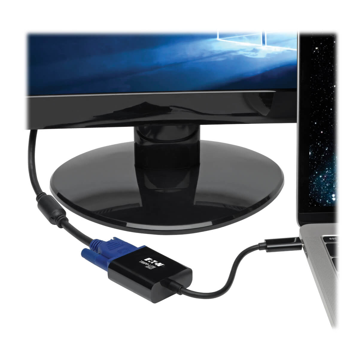 Tripp Lite U444-06N-VB-AM Adaptador USB-C a VGA con Modo Alterno - DP 1.2, Negro, 3.2 Gen 1 (3.1 Gen 1), USB Tipo C, 192